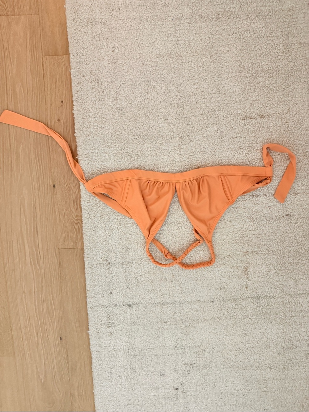 Kori Coral Orange Tie Bikini Top